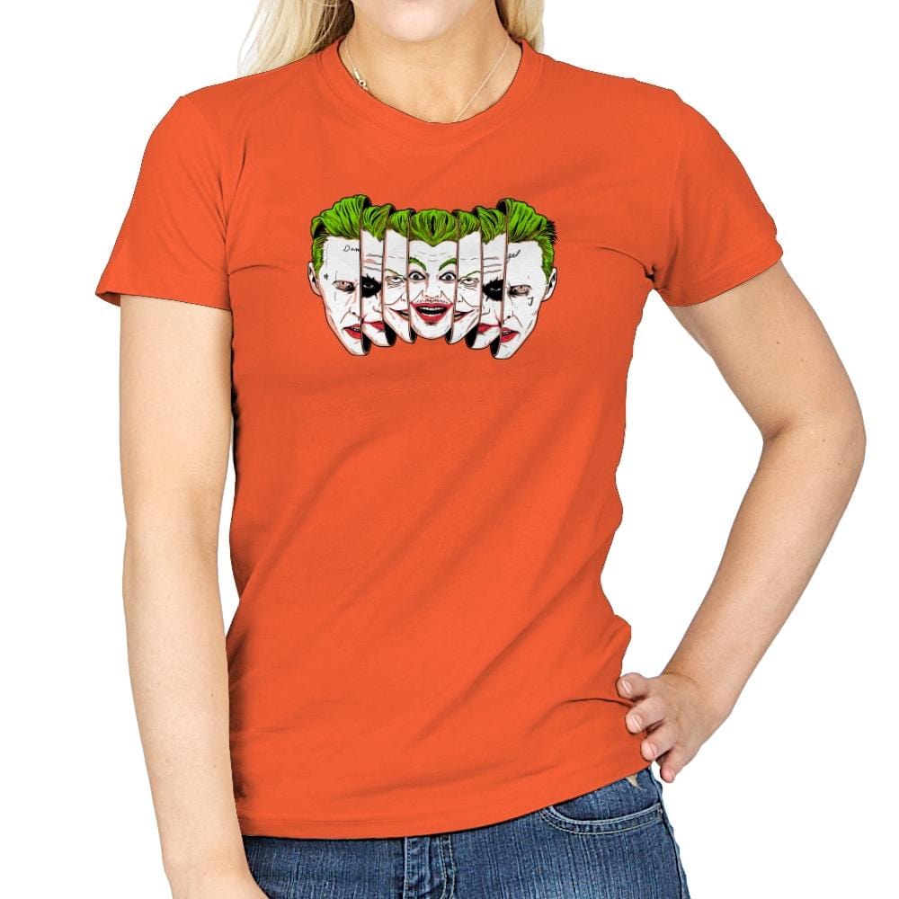 The Joke Has Many Faces Exclusive - Womens T-Shirts RIPT Apparel Small / Orange