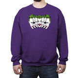 The Joke Has Many Faces Reprint - Crew Neck Sweatshirt Crew Neck Sweatshirt RIPT Apparel Small / Purple