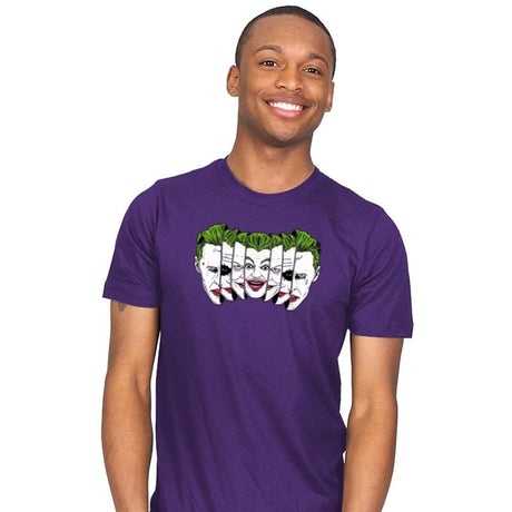 The Joke Has Many Faces Reprint - Mens T-Shirts RIPT Apparel Small / Purple