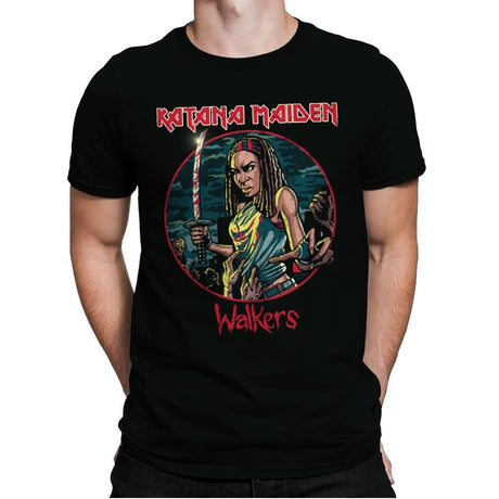 The Katana Maiden - Record Collector - Mens Premium T-Shirts RIPT Apparel Small / Black