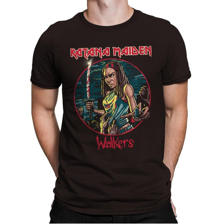 The Katana Maiden - Record Collector - Mens Premium T-Shirts RIPT Apparel Small / Dark Chocolate