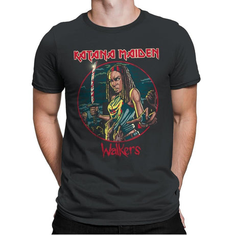The Katana Maiden - Record Collector - Mens Premium T-Shirts RIPT Apparel Small / Heavy Metal