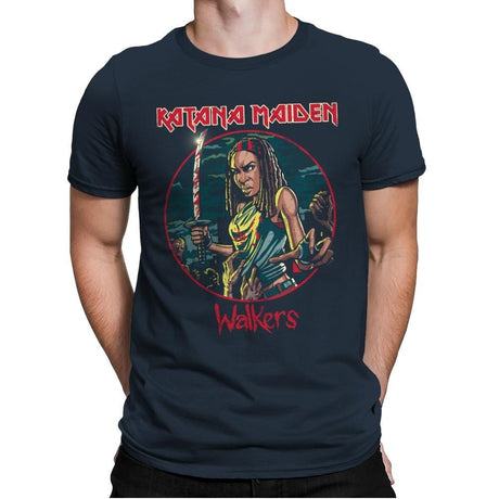 The Katana Maiden - Record Collector - Mens Premium T-Shirts RIPT Apparel Small / Indigo