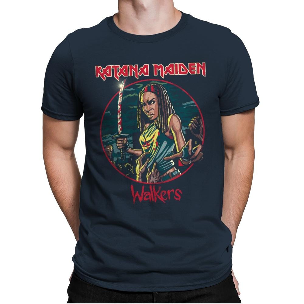 The Katana Maiden - Record Collector - Mens Premium T-Shirts RIPT Apparel Small / Indigo