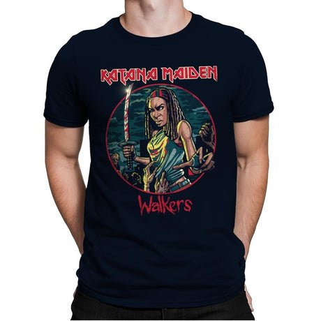 The Katana Maiden - Record Collector - Mens Premium T-Shirts RIPT Apparel Small / Midnight Navy