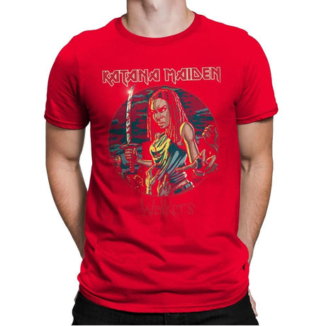 The Katana Maiden - Record Collector - Mens Premium T-Shirts RIPT Apparel Small / Red