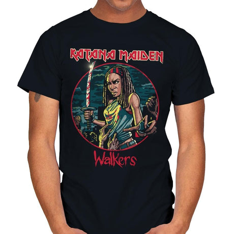 The Katana Maiden - Record Collector - Mens T-Shirts RIPT Apparel Small / Black