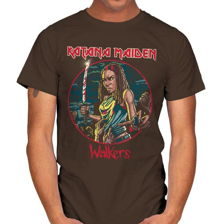 The Katana Maiden - Record Collector - Mens T-Shirts RIPT Apparel Small / Dark Chocolate