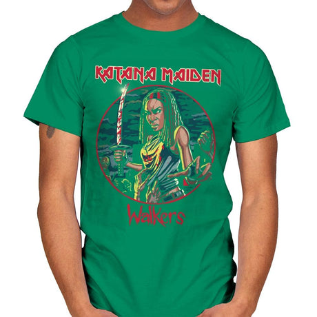 The Katana Maiden - Record Collector - Mens T-Shirts RIPT Apparel Small / Kelly Green