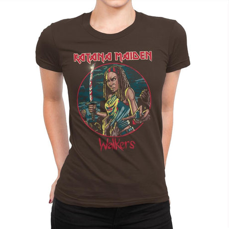 The Katana Maiden - Record Collector - Womens Premium T-Shirts RIPT Apparel Small / Dark Chocolate