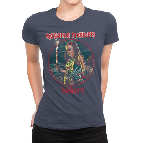 The Katana Maiden - Record Collector - Womens Premium T-Shirts RIPT Apparel Small / Indigo