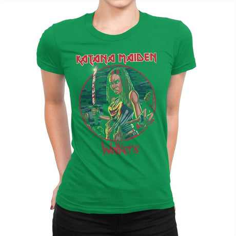 The Katana Maiden - Record Collector - Womens Premium T-Shirts RIPT Apparel Small / Kelly Green