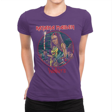 The Katana Maiden - Record Collector - Womens Premium T-Shirts RIPT Apparel Small / Purple Rush