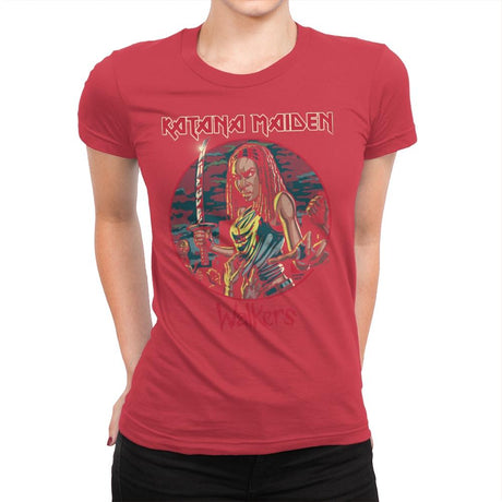 The Katana Maiden - Record Collector - Womens Premium T-Shirts RIPT Apparel Small / Red