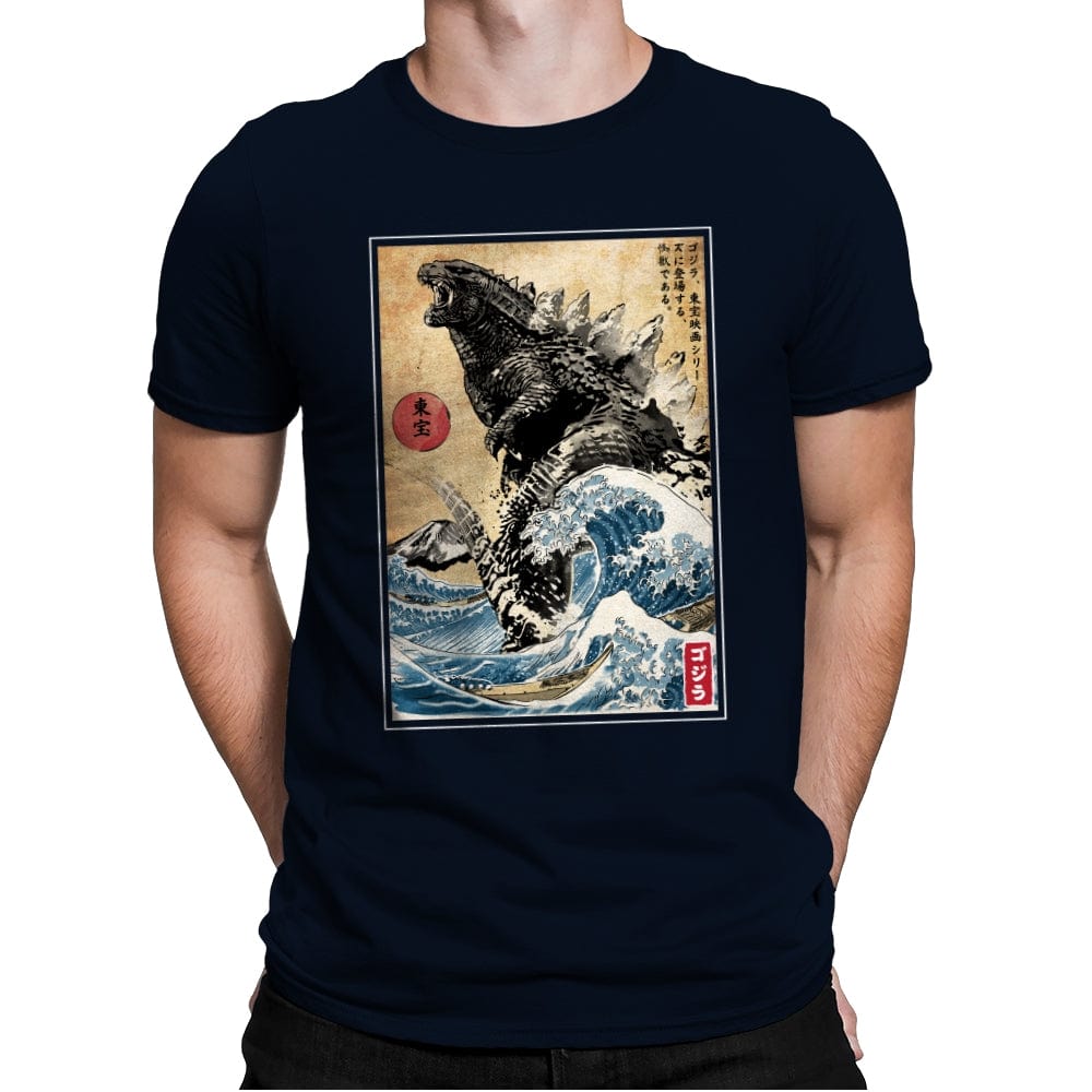 The King of the Monsters in Japan - Mens Premium T-Shirts RIPT Apparel Small / Midnight Navy