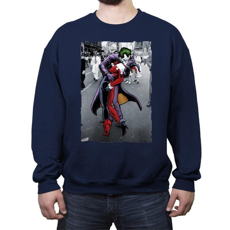 The Kissing Joke - Crew Neck Sweatshirt Crew Neck Sweatshirt RIPT Apparel Small / Navy
