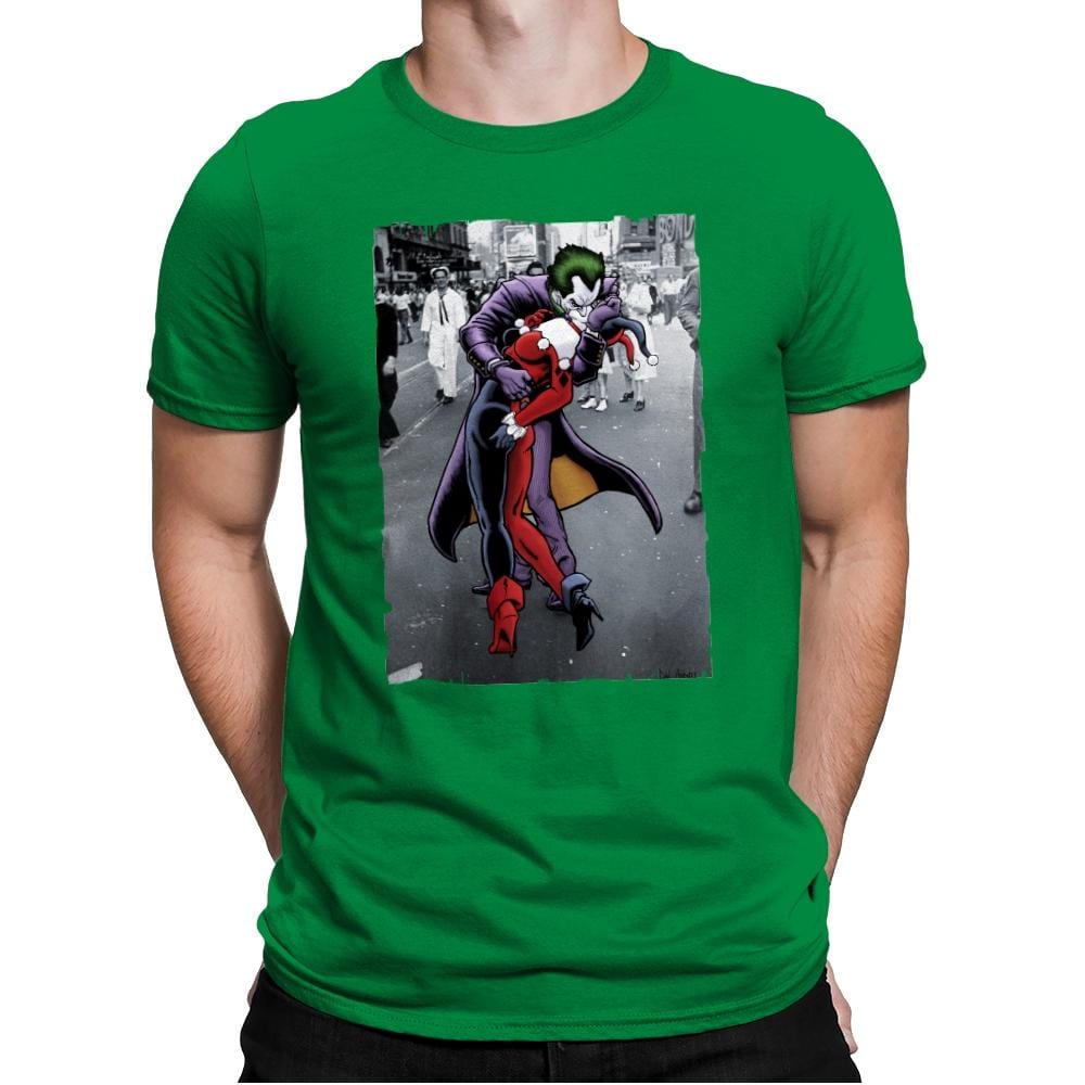 The Kissing Joke - Mens Premium T-Shirts RIPT Apparel Small / Kelly