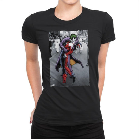 The Kissing Joke - Womens Premium T-Shirts RIPT Apparel Small / Black