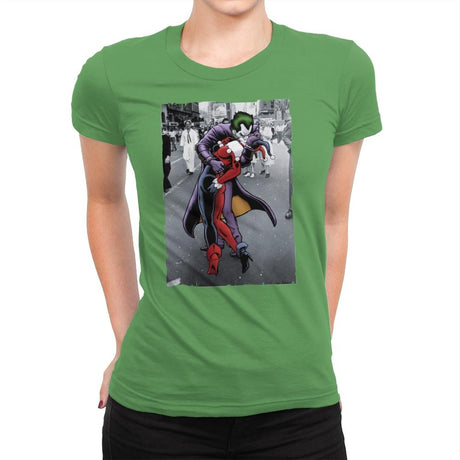 The Kissing Joke - Womens Premium T-Shirts RIPT Apparel Small / Kelly