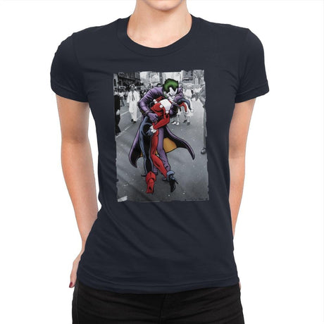 The Kissing Joke - Womens Premium T-Shirts RIPT Apparel Small / Midnight Navy