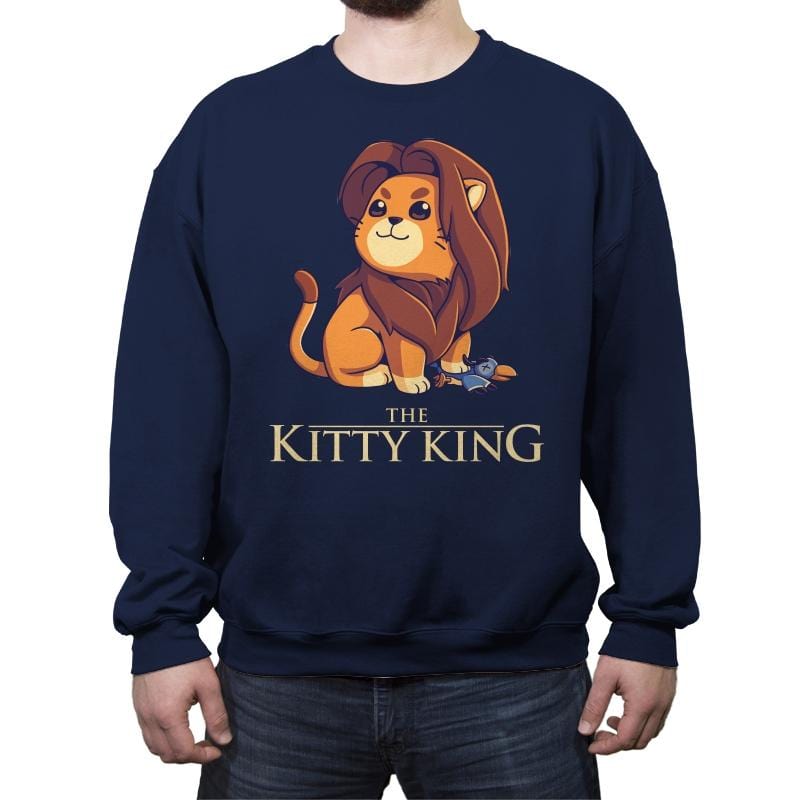 The Kitty King - Crew Neck Sweatshirt Crew Neck Sweatshirt RIPT Apparel Small / Navy