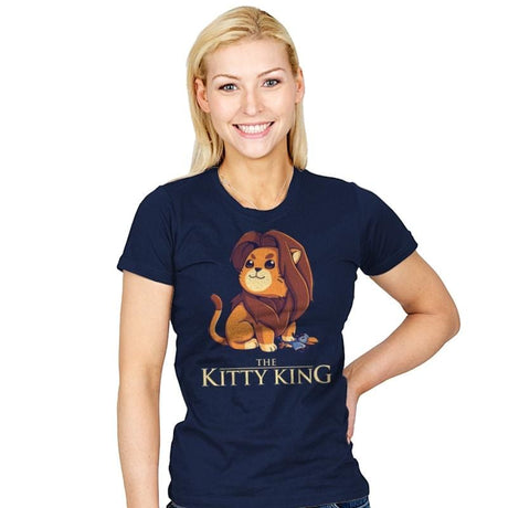 The Kitty King - Womens T-Shirts RIPT Apparel Small / Navy
