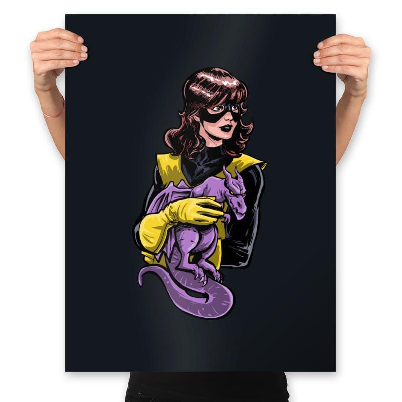 The Lady with a Dragon - Prints Posters RIPT Apparel 18x24 / Black