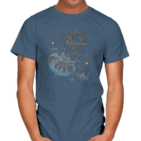 The Last Great Battle - Sumi Ink Wars - Mens T-Shirts RIPT Apparel Small / Indigo Blue