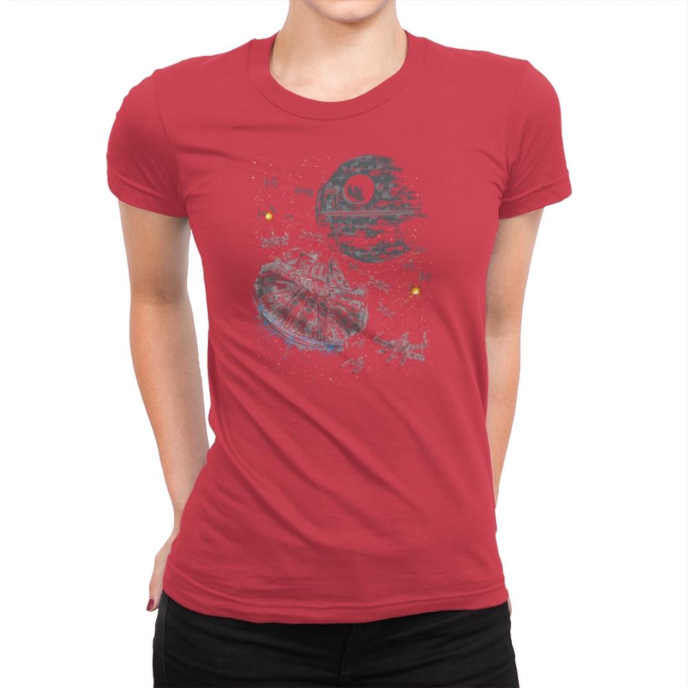 The Last Great Battle - Sumi Ink Wars - Womens Premium T-Shirts RIPT Apparel Small / Red