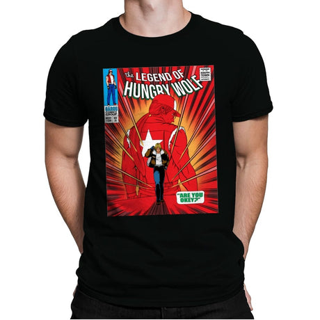 The Legend of the Hungry Wolf - Mens Premium T-Shirts RIPT Apparel Small / Black