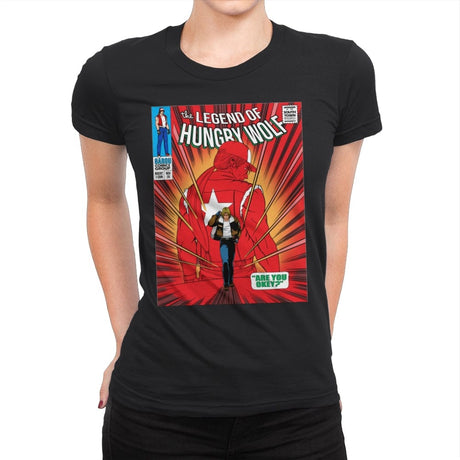 The Legend of the Hungry Wolf - Womens Premium T-Shirts RIPT Apparel Small / Black
