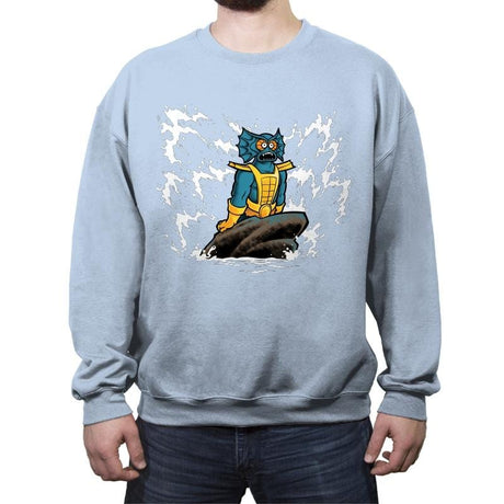 The Little Merman of the Universe - Crew Neck Sweatshirt Crew Neck Sweatshirt RIPT Apparel Small / Light Blue