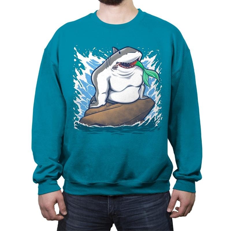 The Little Shark - Crew Neck Sweatshirt Crew Neck Sweatshirt RIPT Apparel Small / Antique Sapphire