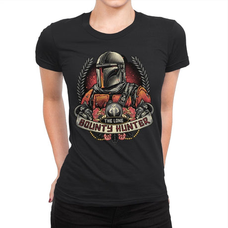 The Lone Bounty Hunter - Womens Premium T-Shirts RIPT Apparel Small / Black