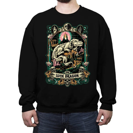 The Luck Dragon - Crew Neck Sweatshirt Crew Neck Sweatshirt RIPT Apparel Small / Black
