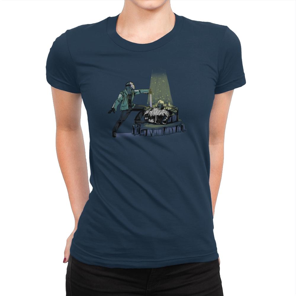 The Machete in the Stone Exclusive - Womens Premium T-Shirts RIPT Apparel Small / Midnight Navy