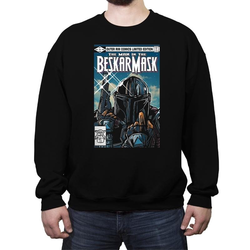 The Man in the Beskar Mask - Crew Neck Sweatshirt Crew Neck Sweatshirt RIPT Apparel Small / Black
