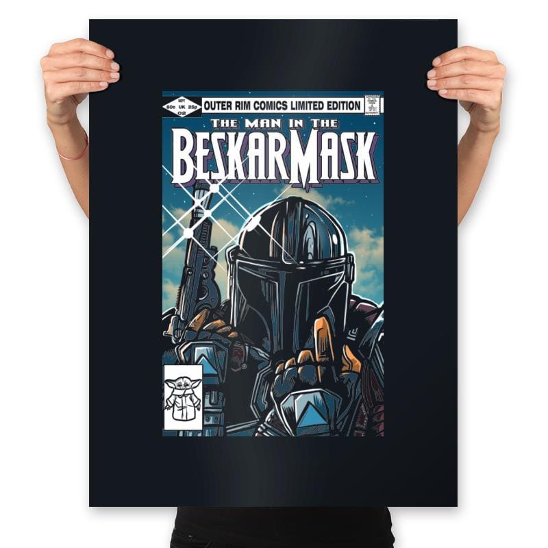 The Man in the Beskar Mask - Prints Posters RIPT Apparel 18x24 / Black