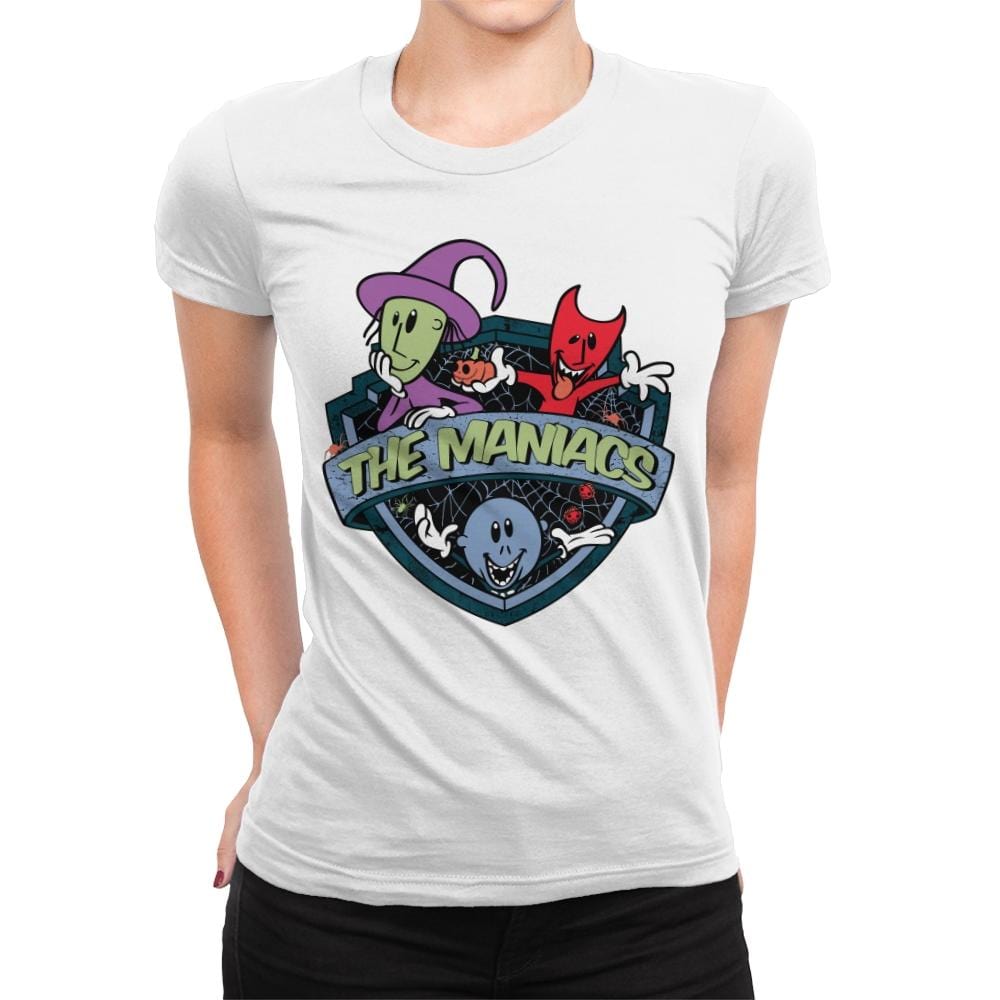 The Maniacs - Womens Premium T-Shirts RIPT Apparel Small / White