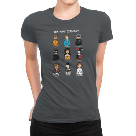 The Many Disguises of a Morgandorfer Exclusive - Womens Premium T-Shirts RIPT Apparel Small / Heavy Metal