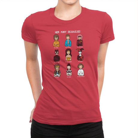 The Many Disguises of a Morgandorfer Exclusive - Womens Premium T-Shirts RIPT Apparel Small / Red