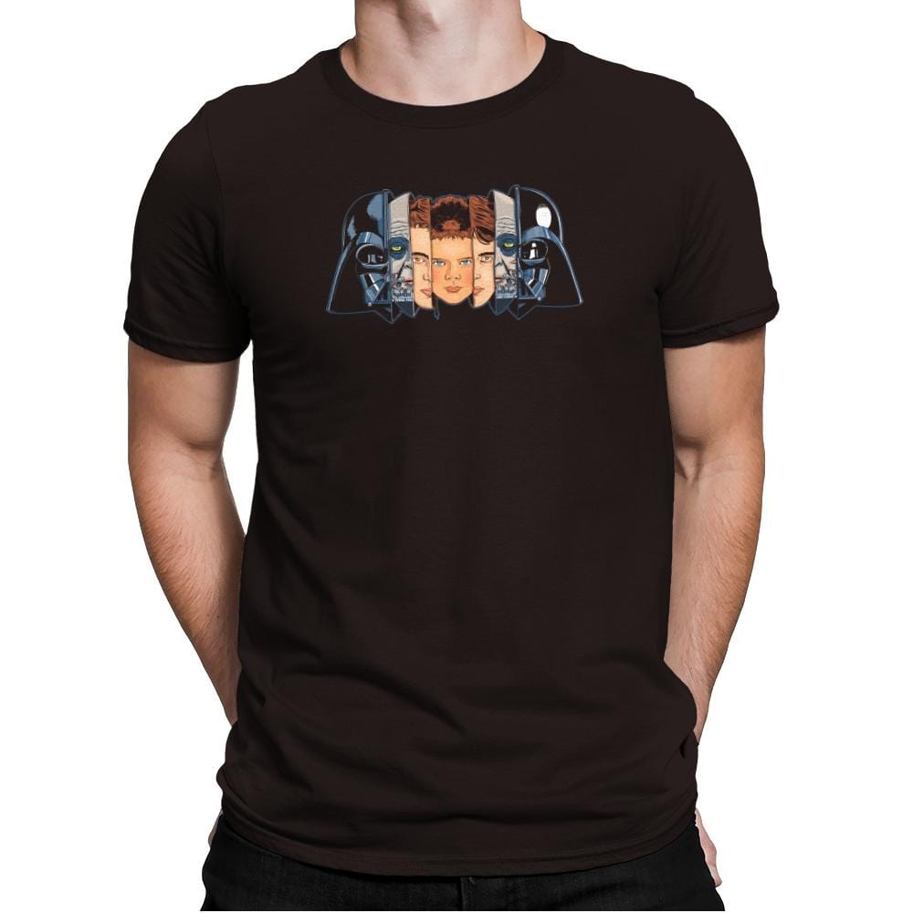 The Many Faces Of Vader Exclusive - Mens Premium T-Shirts RIPT Apparel Small / Dark Chocolate
