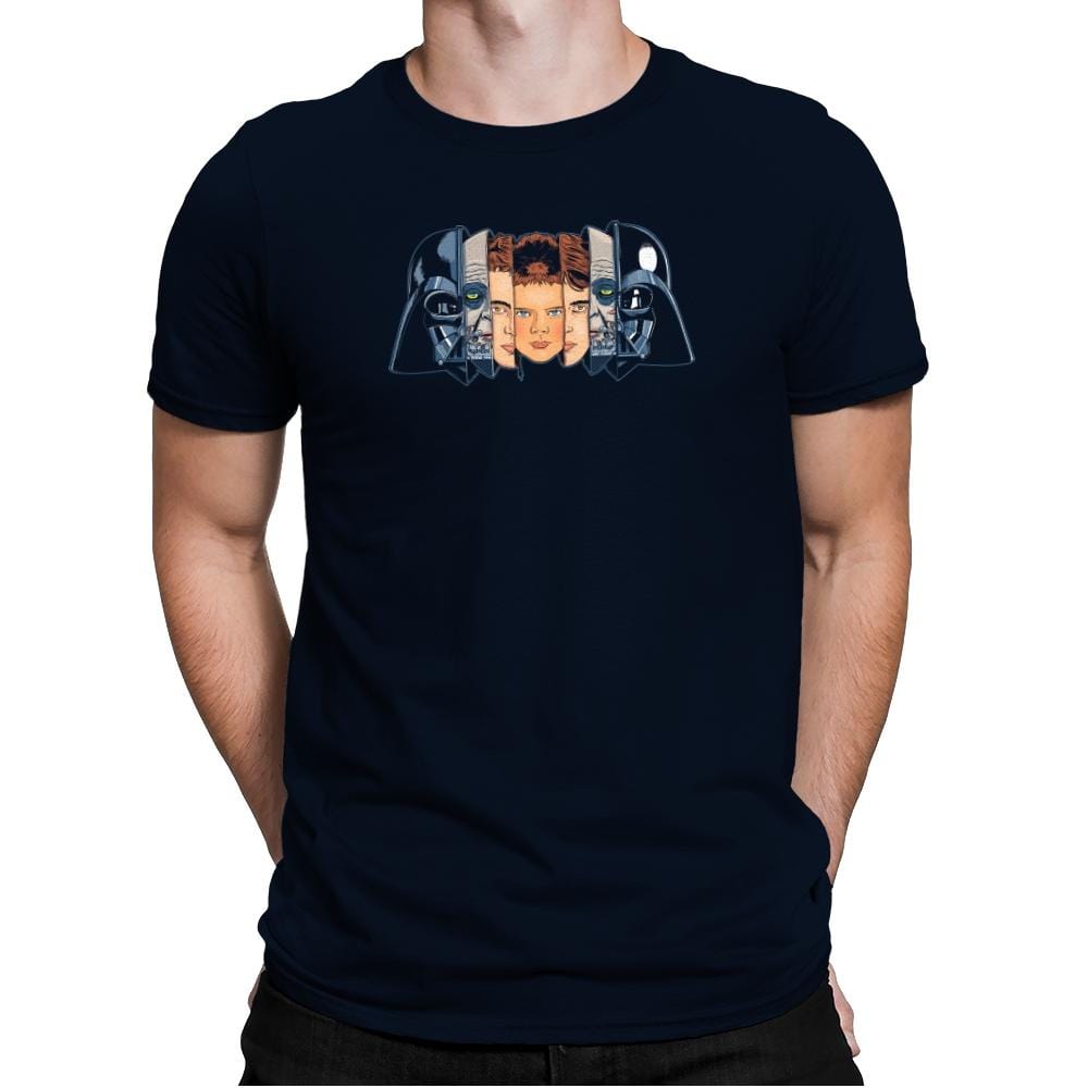 The Many Faces Of Vader Exclusive - Mens Premium T-Shirts RIPT Apparel Small / Midnight Navy