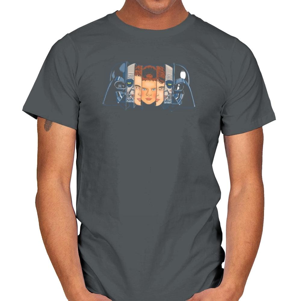 The Many Faces Of Vader Exclusive - Mens T-Shirts RIPT Apparel Small / Charcoal