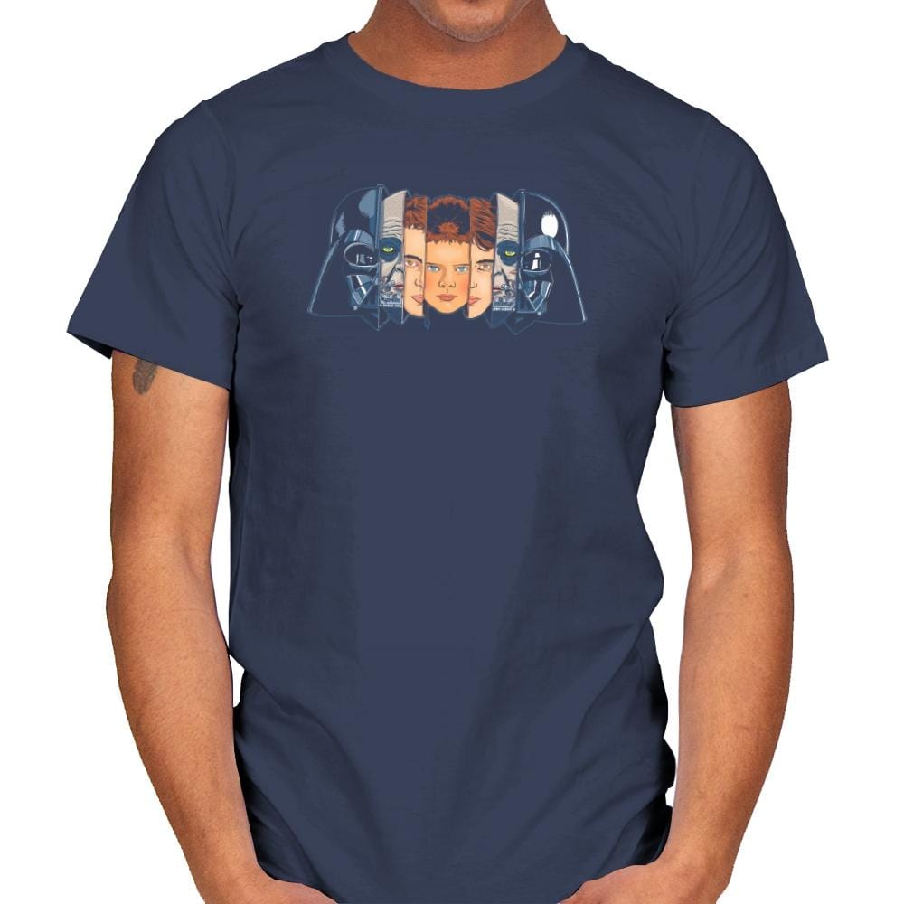 The Many Faces Of Vader Exclusive - Mens T-Shirts RIPT Apparel Small / Navy