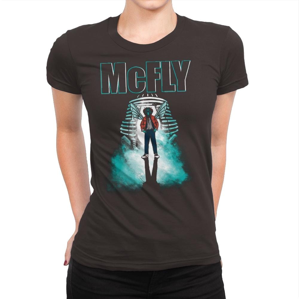 The McFly - Womens Premium T-Shirts RIPT Apparel Small / Dark Chocolate