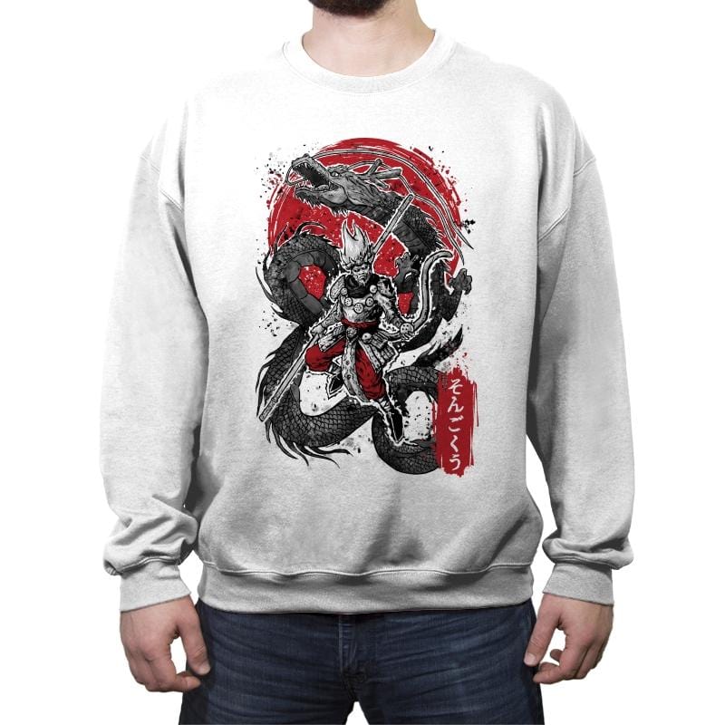 The Monkey King - Crew Neck Sweatshirt Crew Neck Sweatshirt RIPT Apparel Small / White