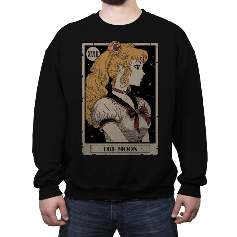 The Moon - Crew Neck Sweatshirt Crew Neck Sweatshirt RIPT Apparel Small / Black