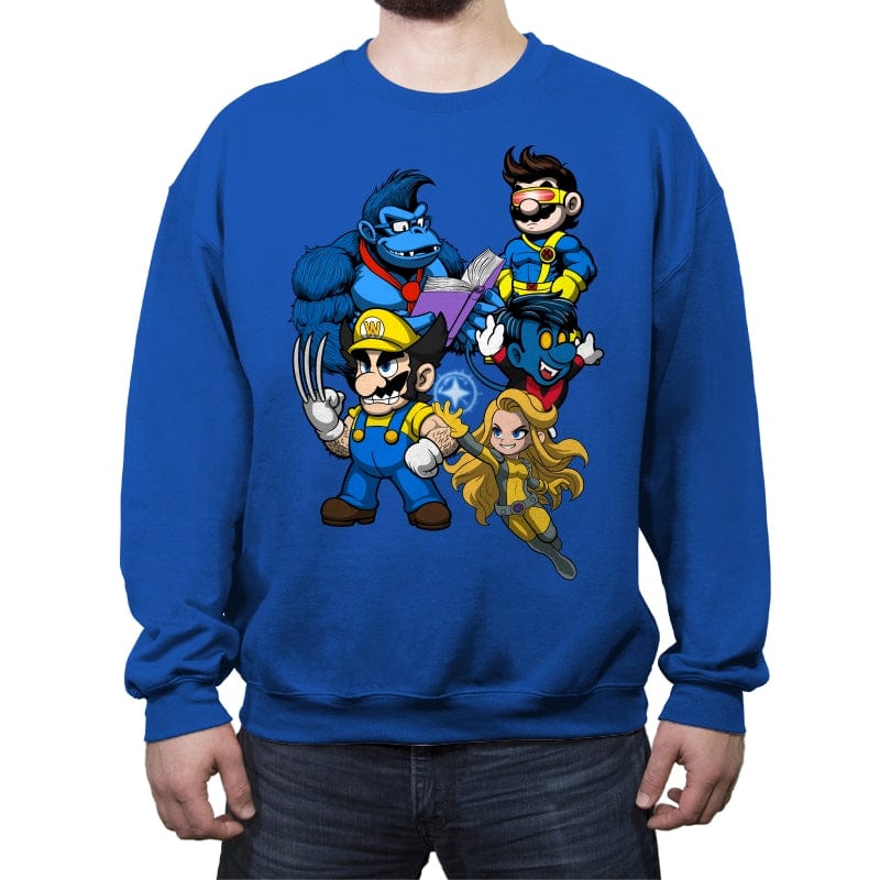 The Mushroom Kingdom Mutants - Crew Neck Sweatshirt Crew Neck Sweatshirt RIPT Apparel Small / Royal