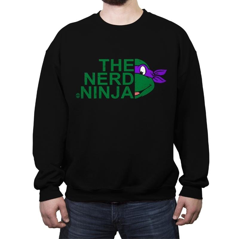 The Nerd Ninja - Crew Neck Sweatshirt Crew Neck Sweatshirt RIPT Apparel Small / Black